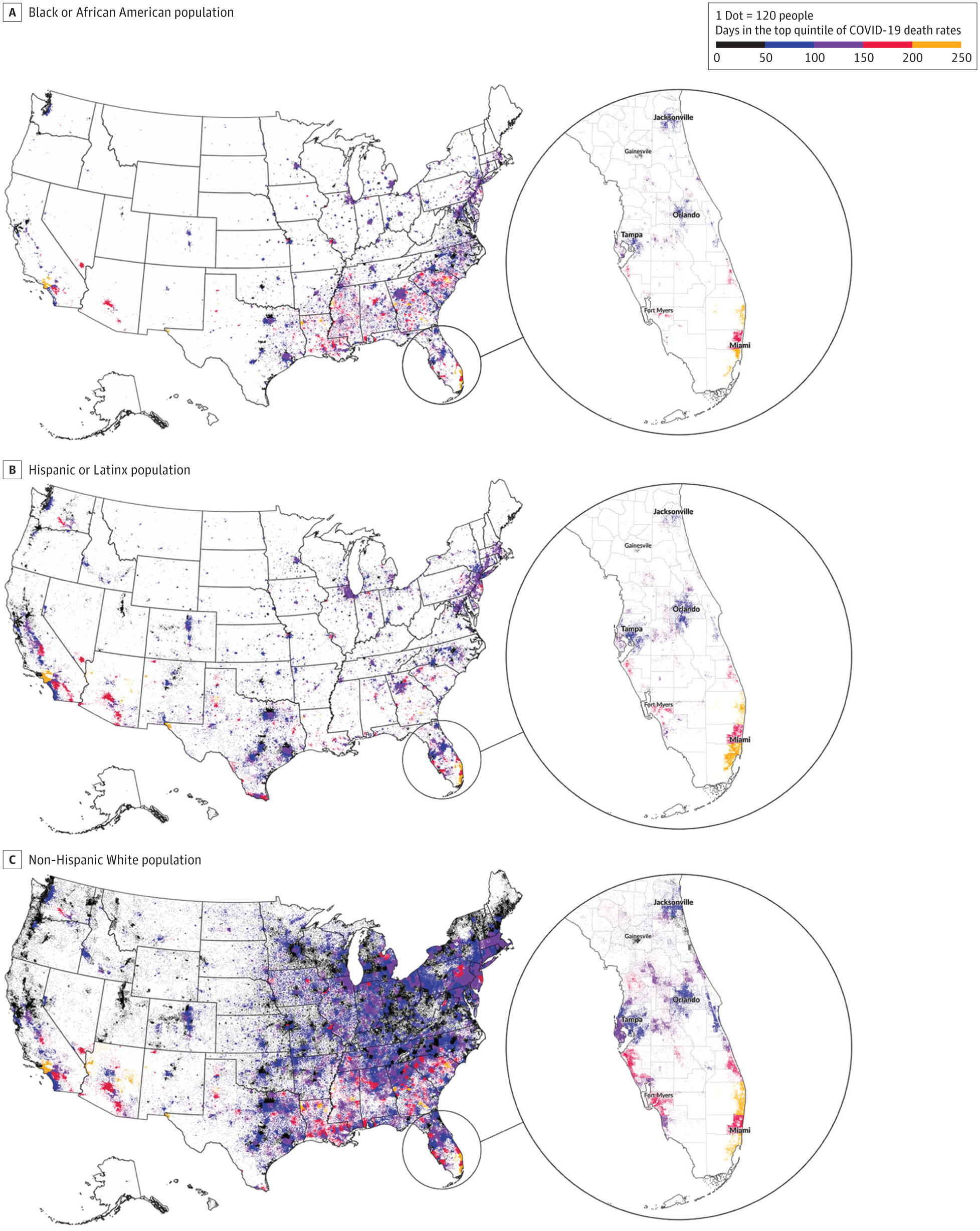 Dot density map from Jama Network Open article